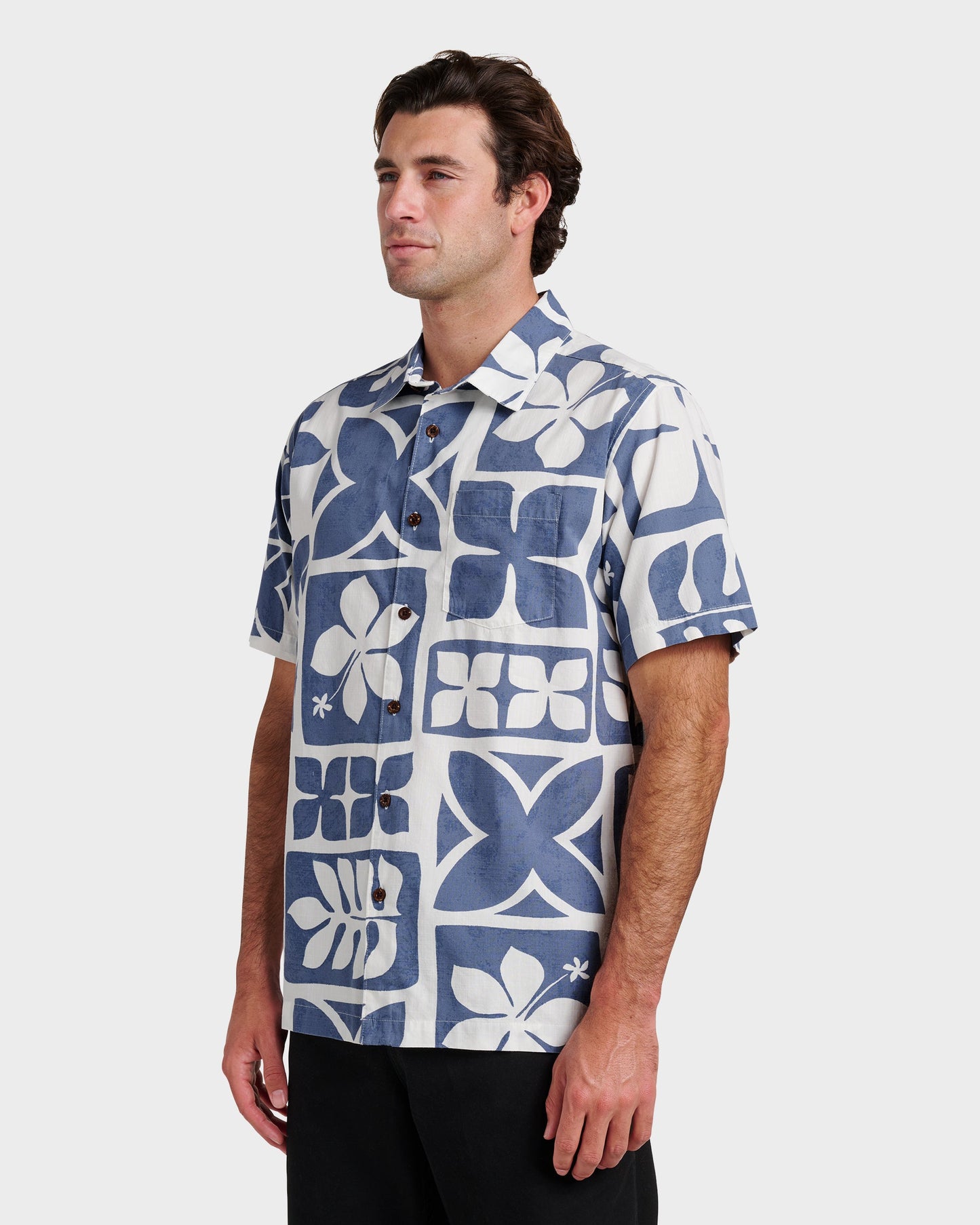 Waterman Tiki Island Shirt - Flint Stone Quick Silver Flint Stone