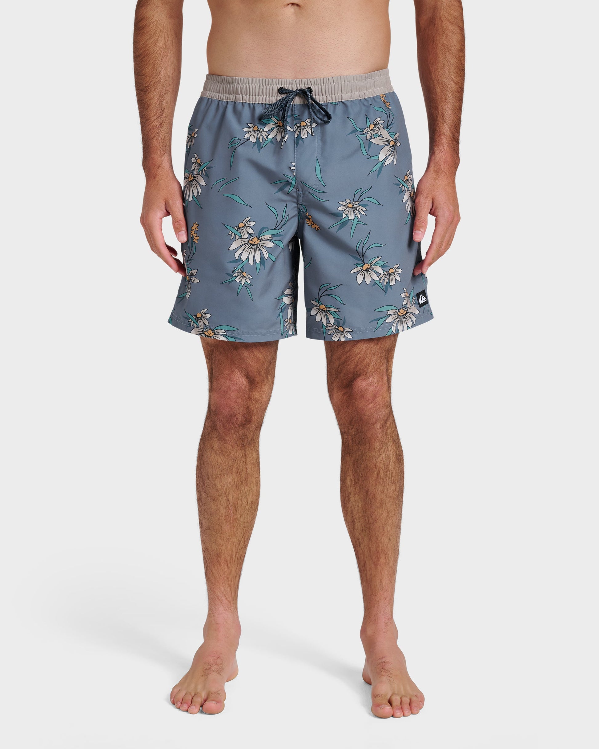 Everyday Coastal Flora 17" Swim Trunks - China Blue Quick Silver China Blue