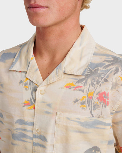 Tropical Surf Casual Short Sleeve Shirt - Birch Quick Silver Birch