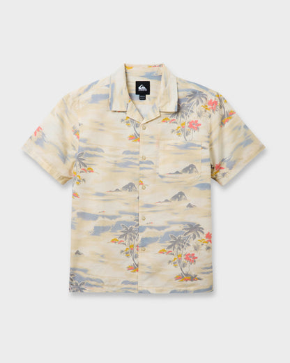 Tropical Surf Casual Short Sleeve Shirt - Birch Quick Silver Birch