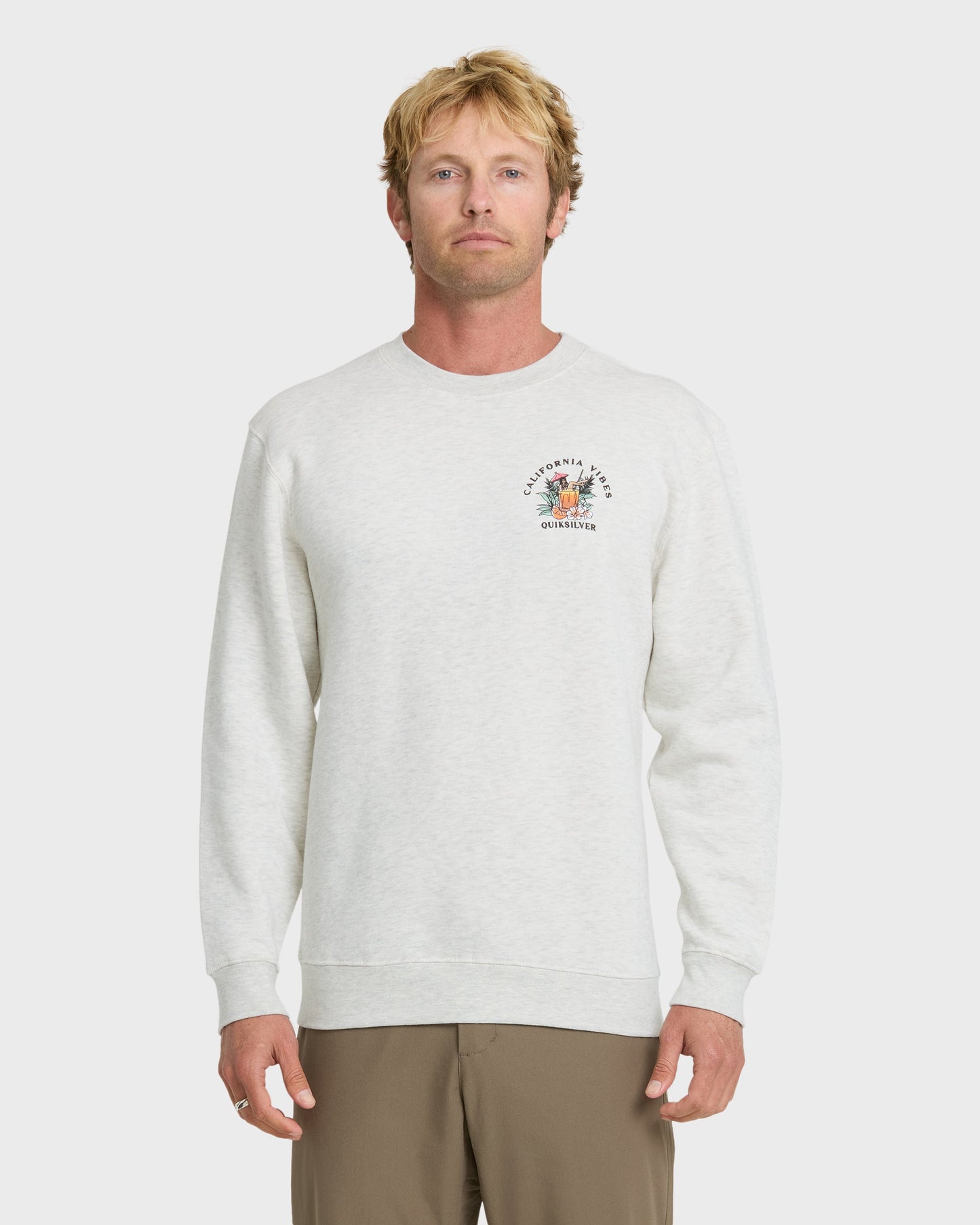 California Vibes Crew Fleece Sweatshirt - Oatmeal Hth Quick Silver Oatmeal Hth