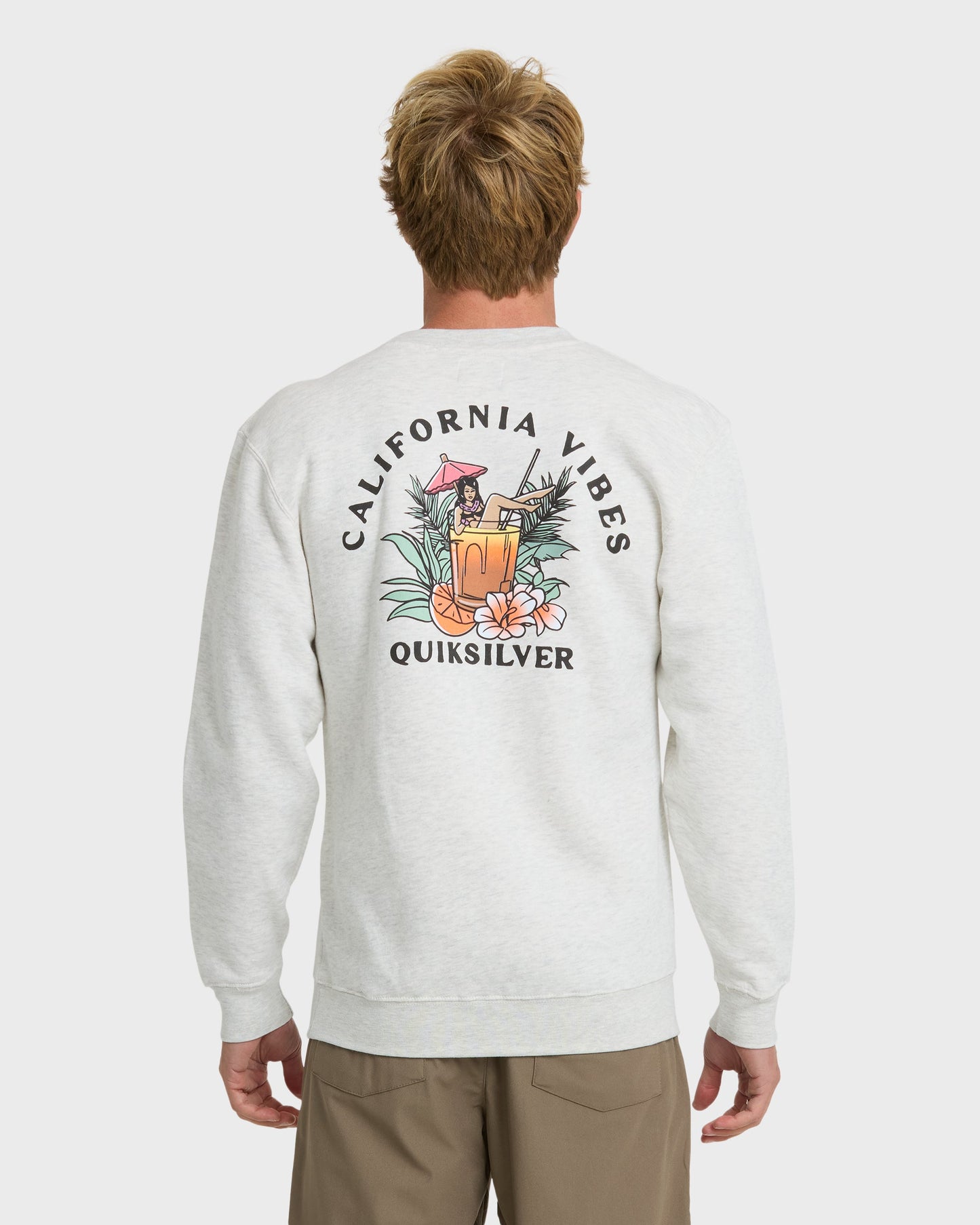 California Vibes Crew Fleece Sweatshirt - Oatmeal Hth Quick Silver Oatmeal Hth
