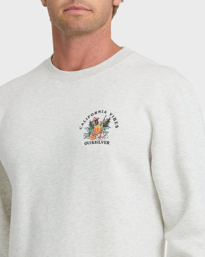 California Vibes Crew Fleece Sweatshirt - Oatmeal Hth Quick Silver Oatmeal Hth