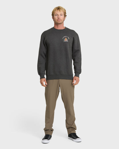 California Vibes Crew Fleece Sweatshirt - Charcoal Grey Quick Silver Charcoal Grey