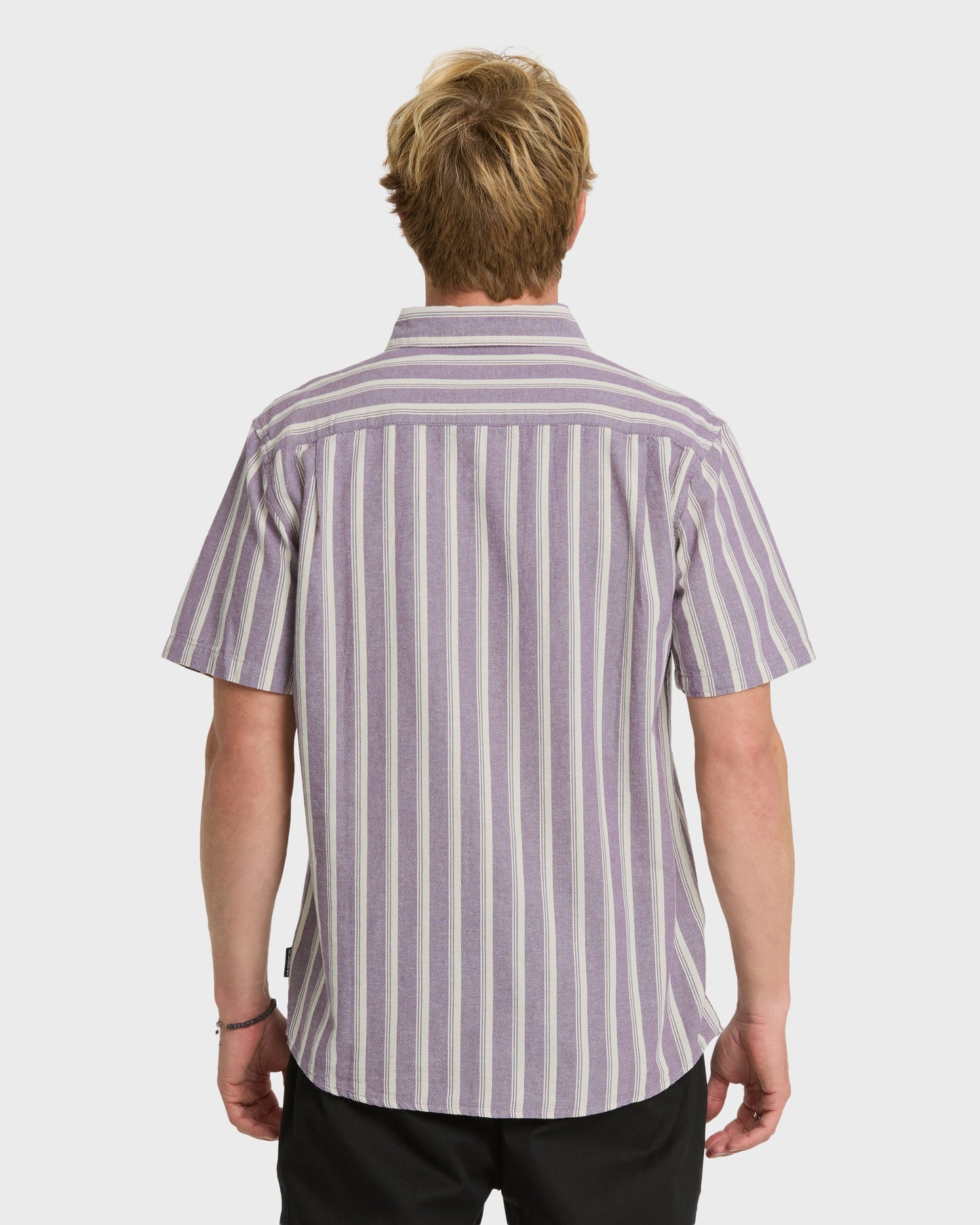 Oxford Stripe Classic Short Sleeve Shirt - Sunset Purple Quick Silver Sunset Purple