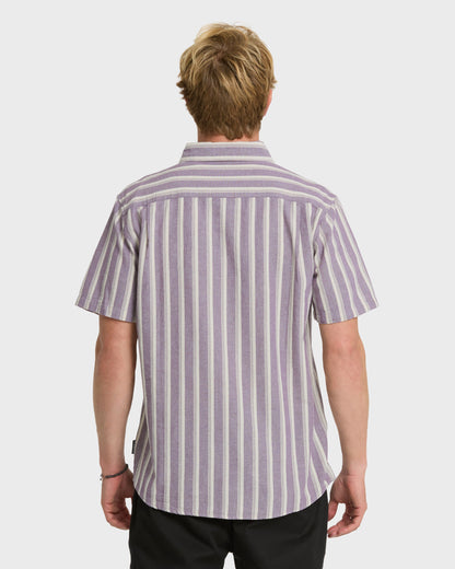 Oxford Stripe Classic Short Sleeve Shirt - Sunset Purple Quick Silver Sunset Purple