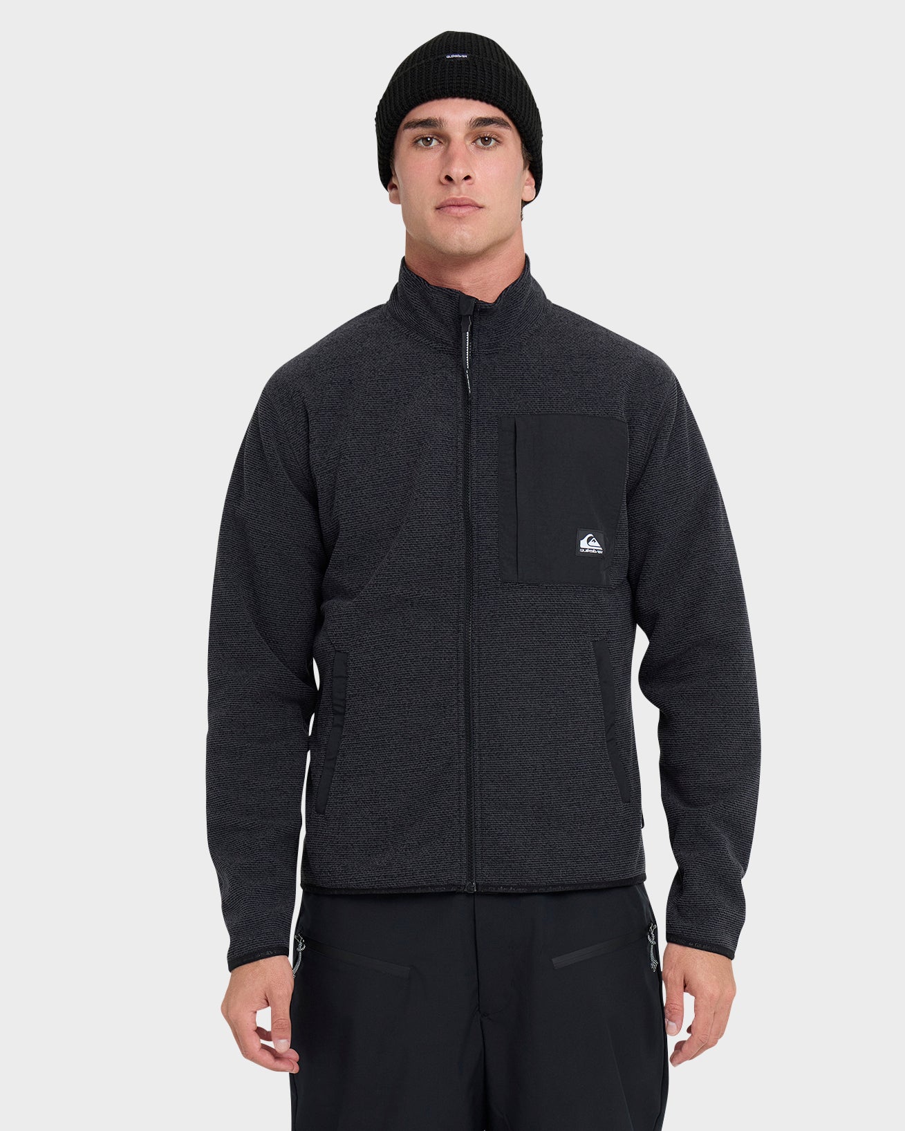 Aker Full Zip Technical Fleece - Black Quick Silver Black