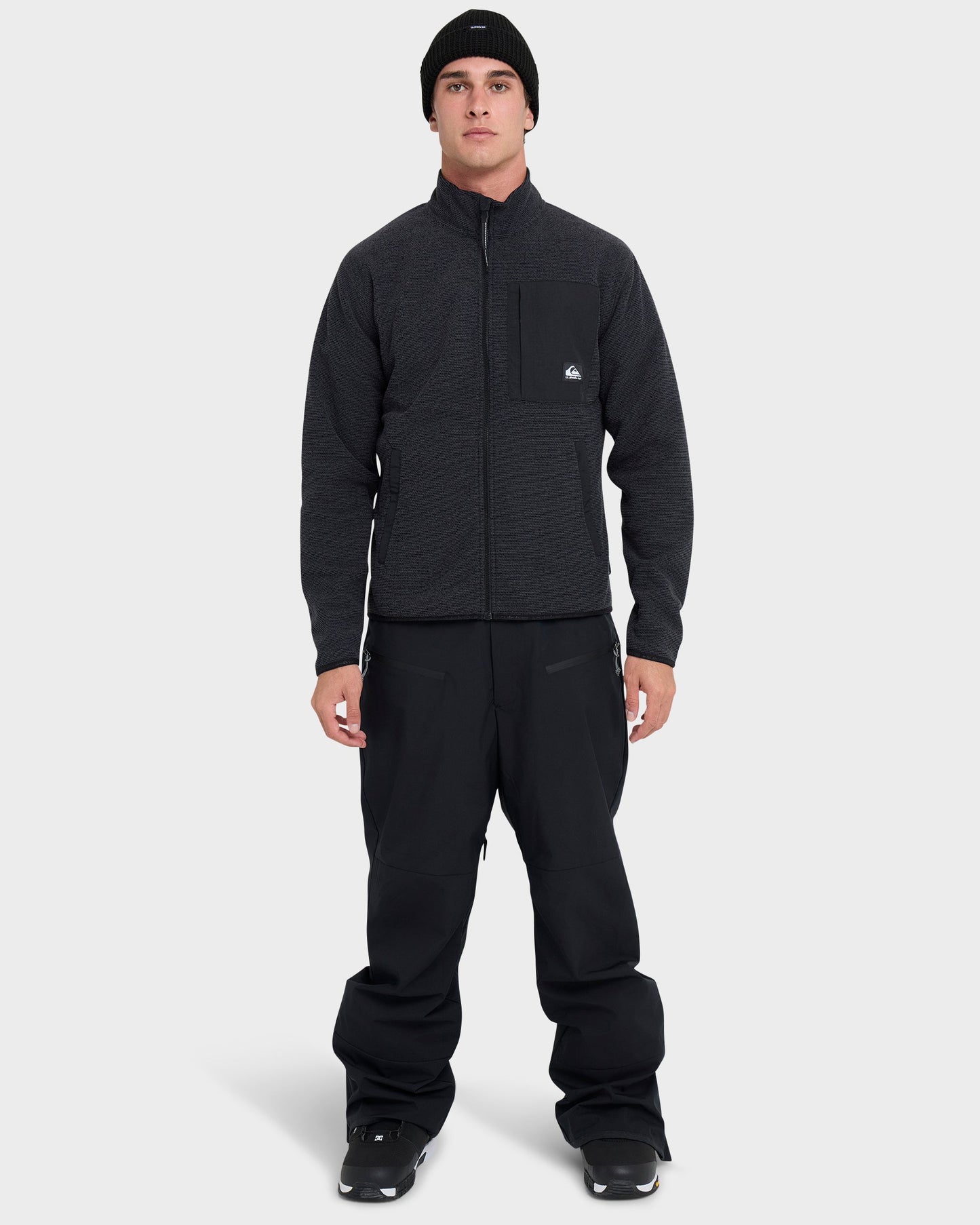 Aker Full Zip Technical Fleece - Black Quick Silver Black