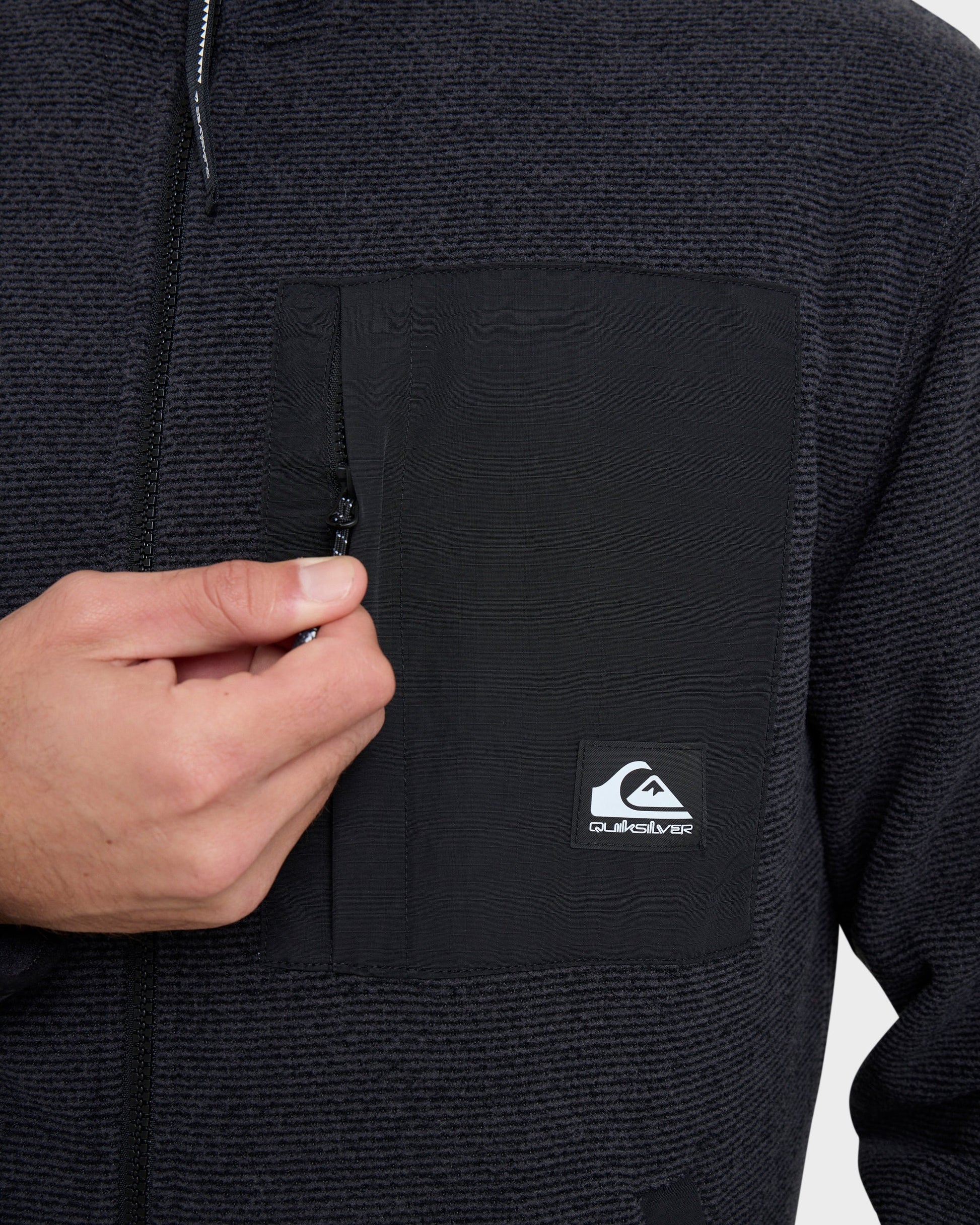 Aker Full Zip Technical Fleece - Black Quick Silver Black