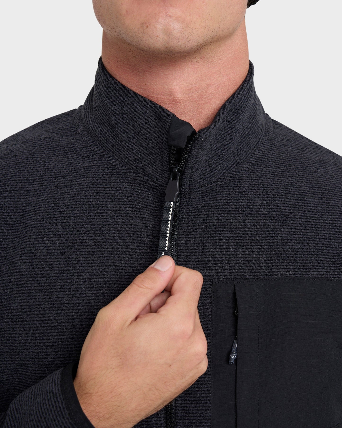 Aker Full Zip Technical Fleece - Black Quick Silver Black
