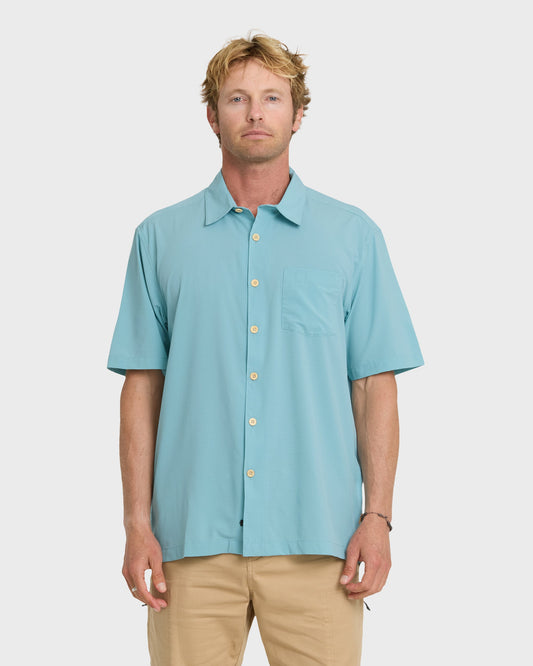 Chaser Short Sleeve Woven Shirt - Reef Waters Quick Silver Reef Waters