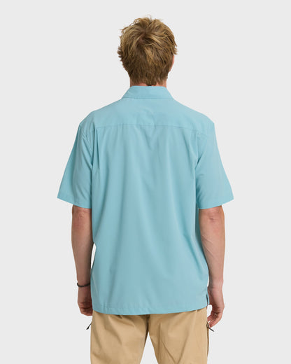 Chaser Short Sleeve Woven Shirt - Reef Waters Quick Silver Reef Waters