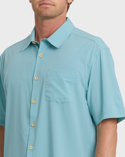Chaser Short Sleeve Woven Shirt - Reef Waters Quick Silver Reef Waters