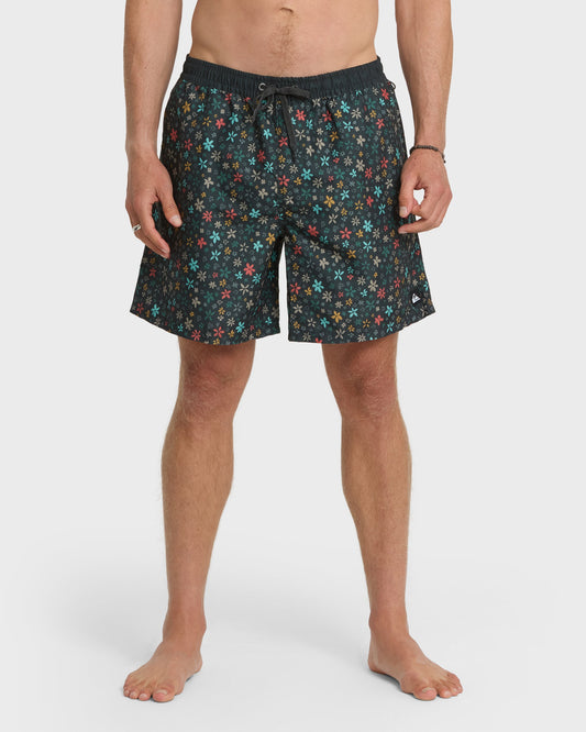 Everyday Ditsy Floral Swim Trunks - Black Quick Silver Black