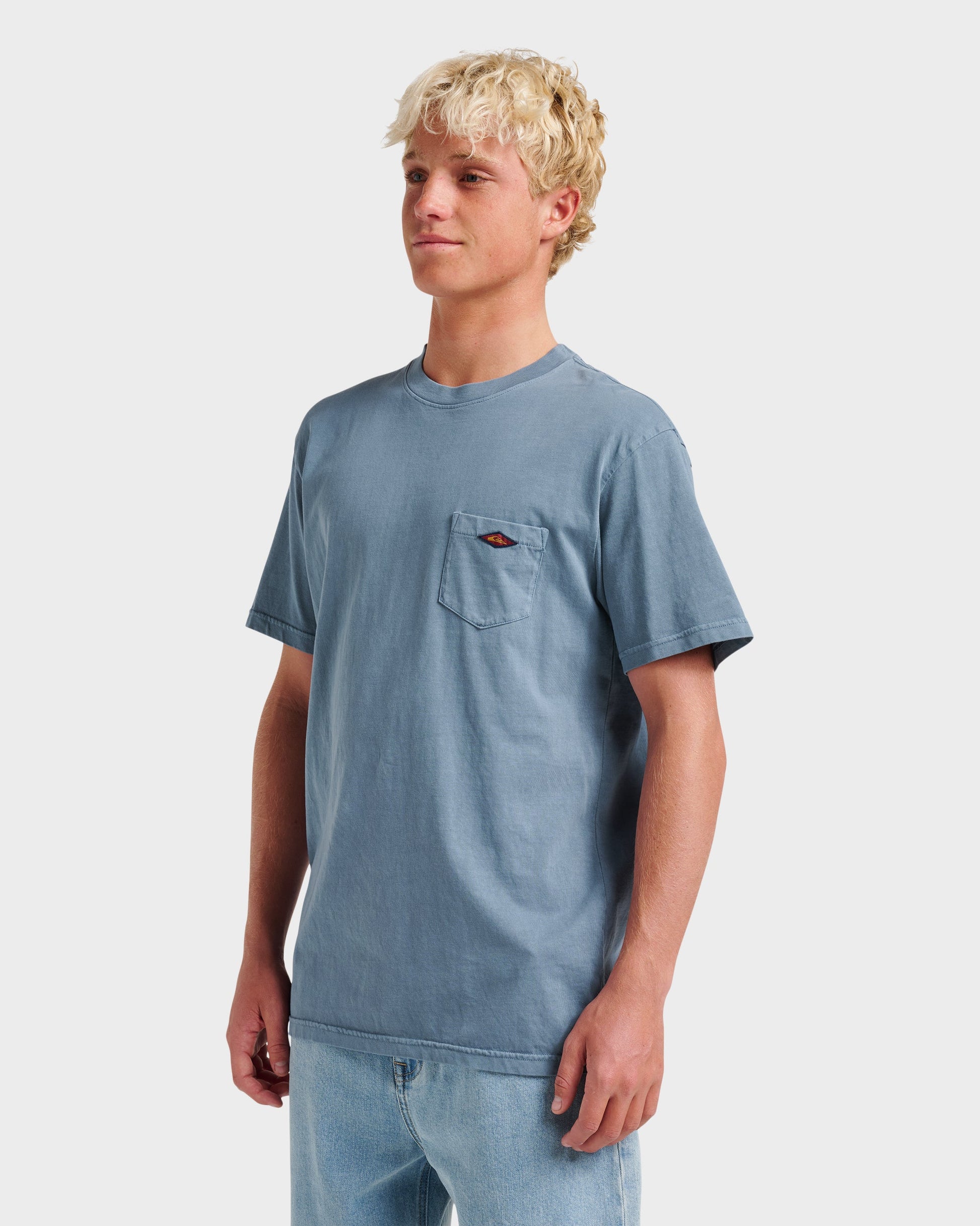 Saltwater Pocket Tee - China Blue Quick Silver China Blue