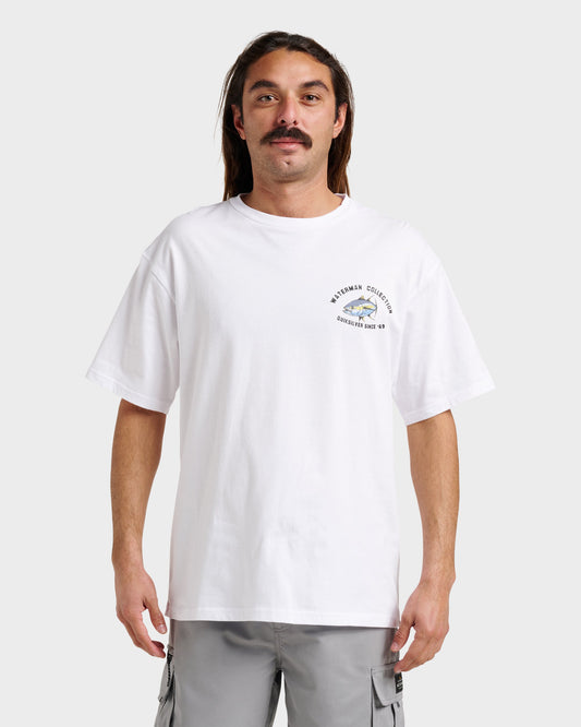 Waterman Double Ahi Classic T-shirt - White Quick Silver White