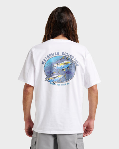 Waterman Double Ahi Classic T-shirt - White Quick Silver White