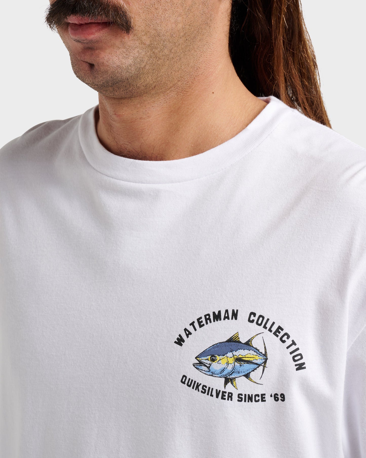 Waterman Double Ahi Classic T-shirt - White Quick Silver White