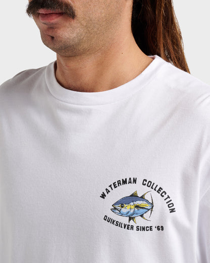 Waterman Double Ahi Classic T-shirt - White Quick Silver White