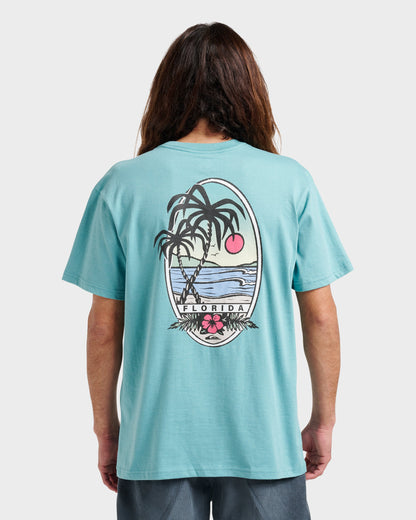 Fl Florida Lookout Point Classic T-shirt - Dusty Turquoise Heather Quick Silver Dusty Turquoise Heather