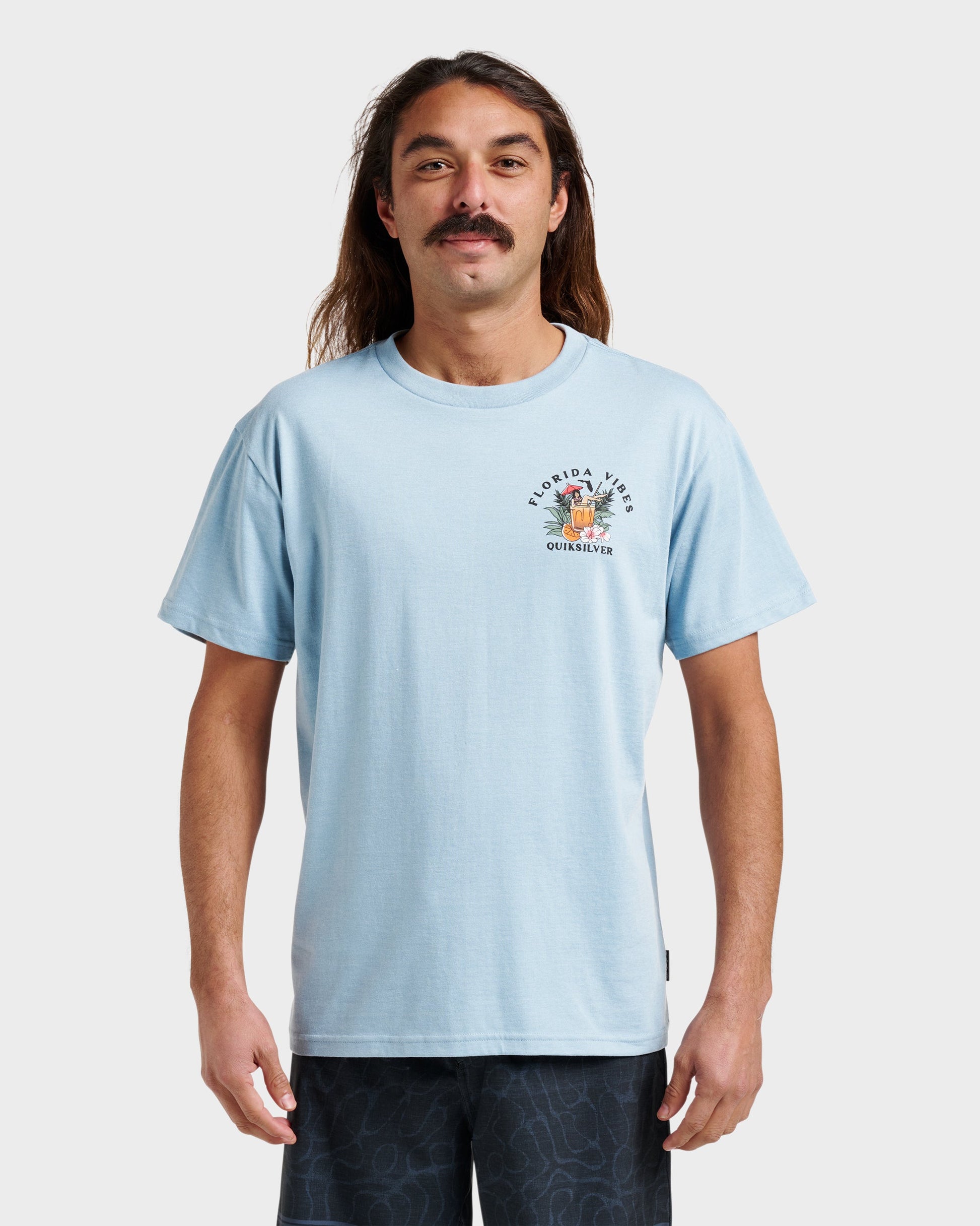 Fl Florida Vibes Classic T-shirt - Ashley Blue Heather Quick Silver Ashley Blue Heather