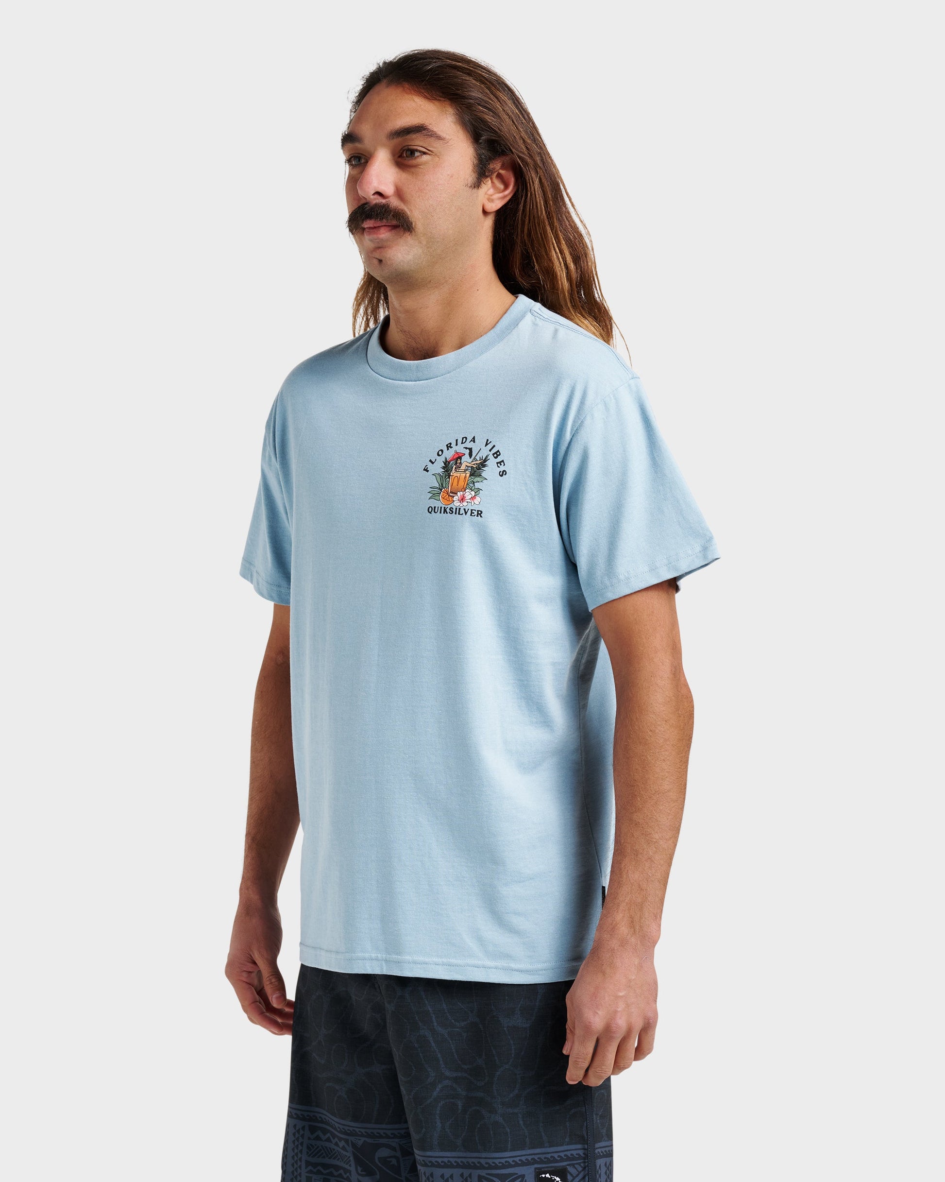Fl Florida Vibes Classic T-shirt - Ashley Blue Heather Quick Silver Ashley Blue Heather