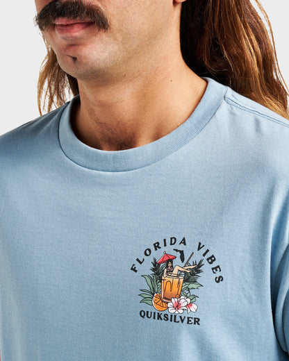Fl Florida Vibes Classic T-shirt - Ashley Blue Heather Quick Silver Ashley Blue Heather
