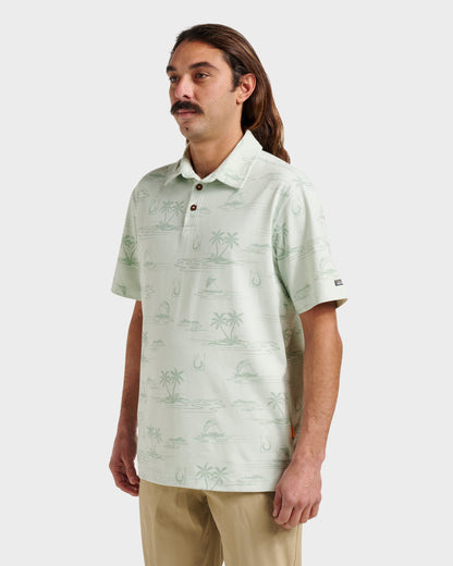 Waterman Island Daze Polo T-Shirt - Smoke Heahter Quick Silver Smoke Heahter