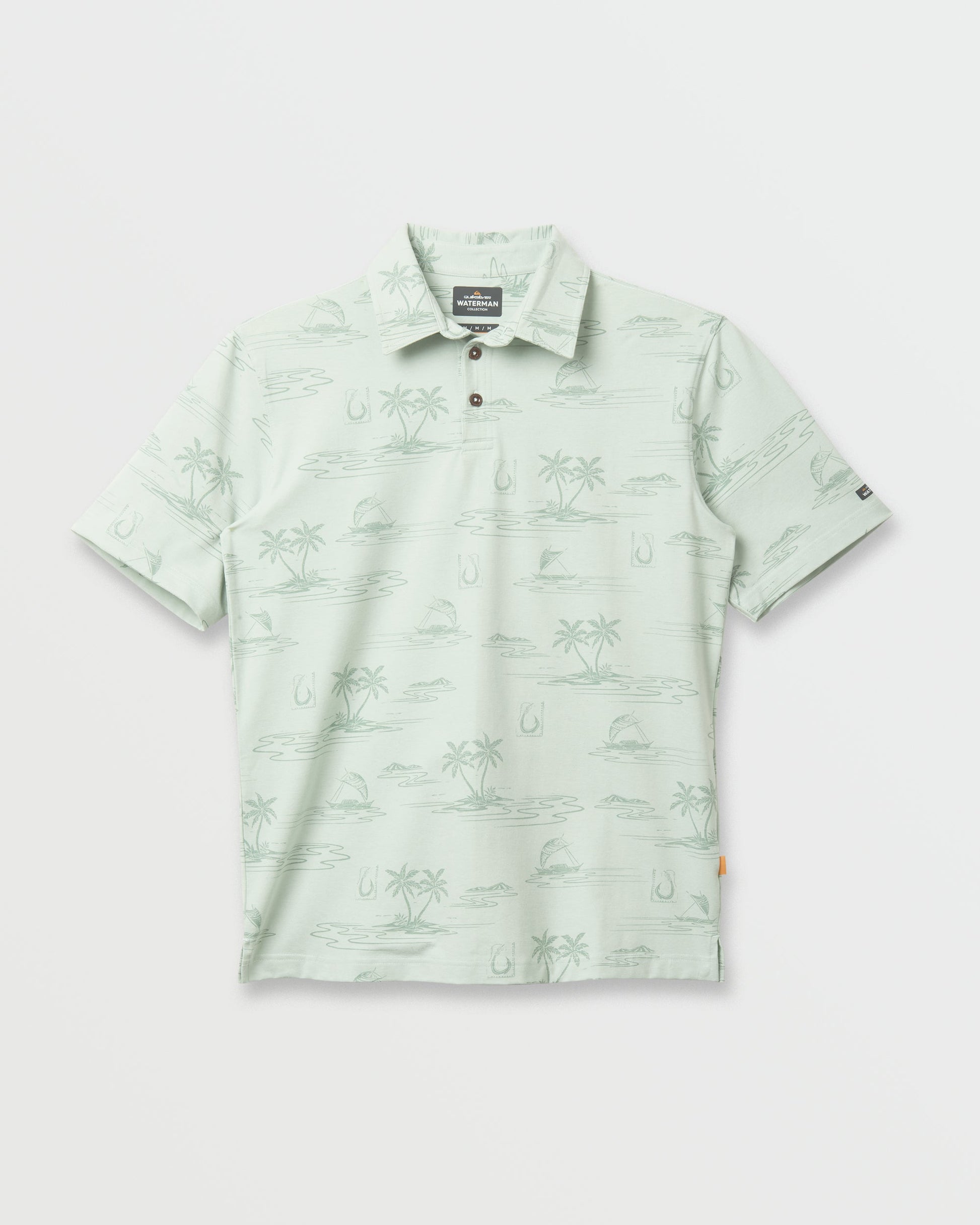 Waterman Island Daze Polo T-Shirt - Smoke Heahter Quick Silver Smoke Heahter