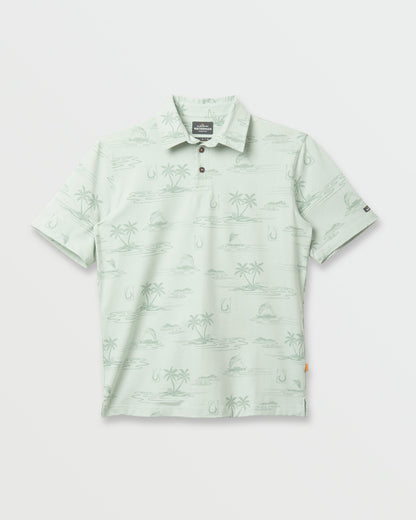 Waterman Island Daze Polo T-Shirt - Smoke Heahter Quick Silver Smoke Heahter