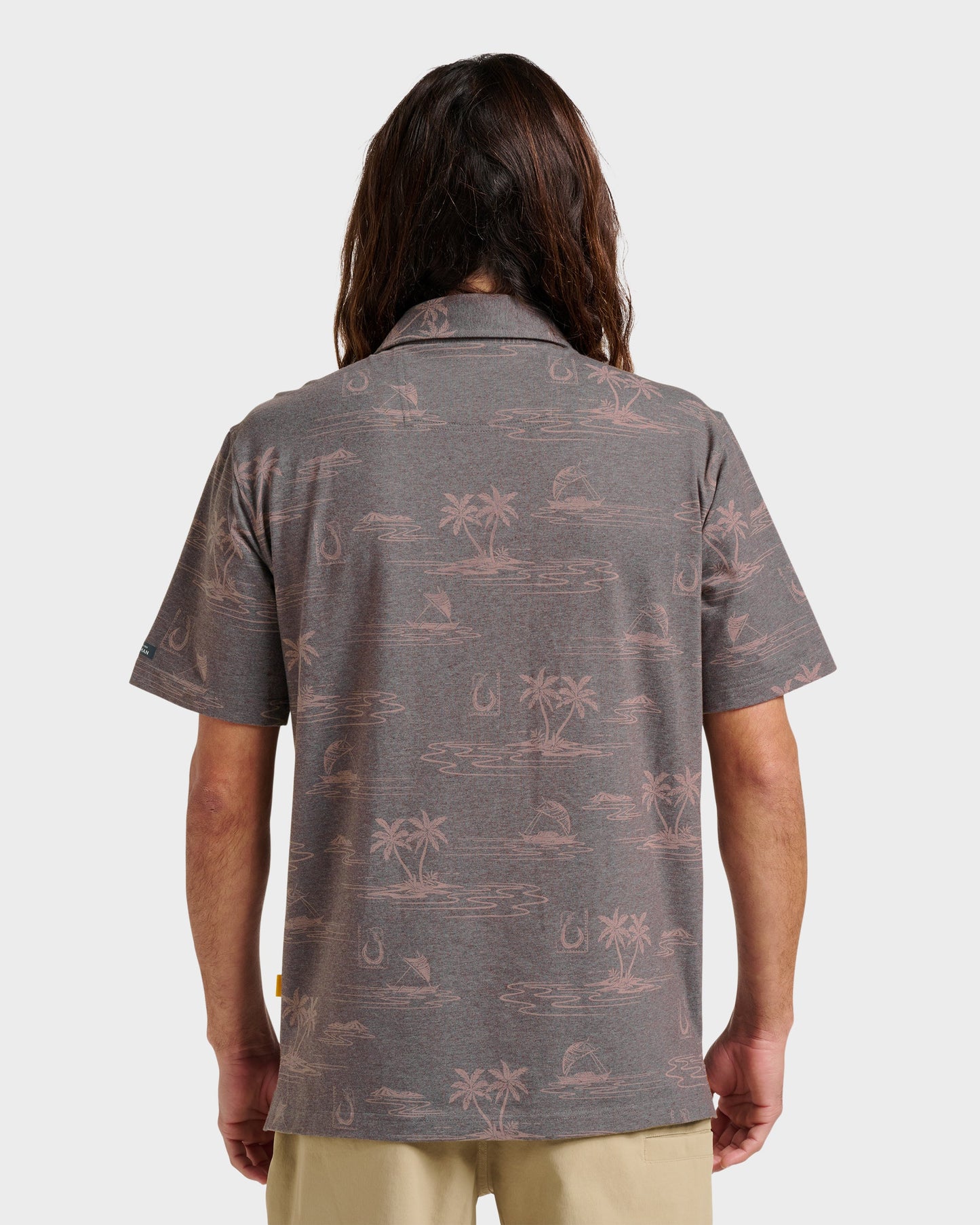Waterman Island Daze Polo T-Shirt - Phantom Heather Quick Silver Phantom Heather