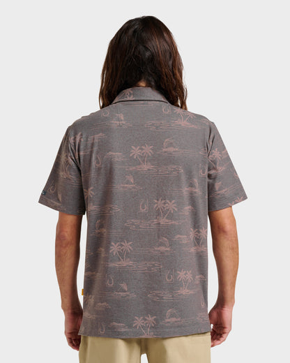 Waterman Island Daze Polo T-Shirt - Phantom Heather Quick Silver Phantom Heather