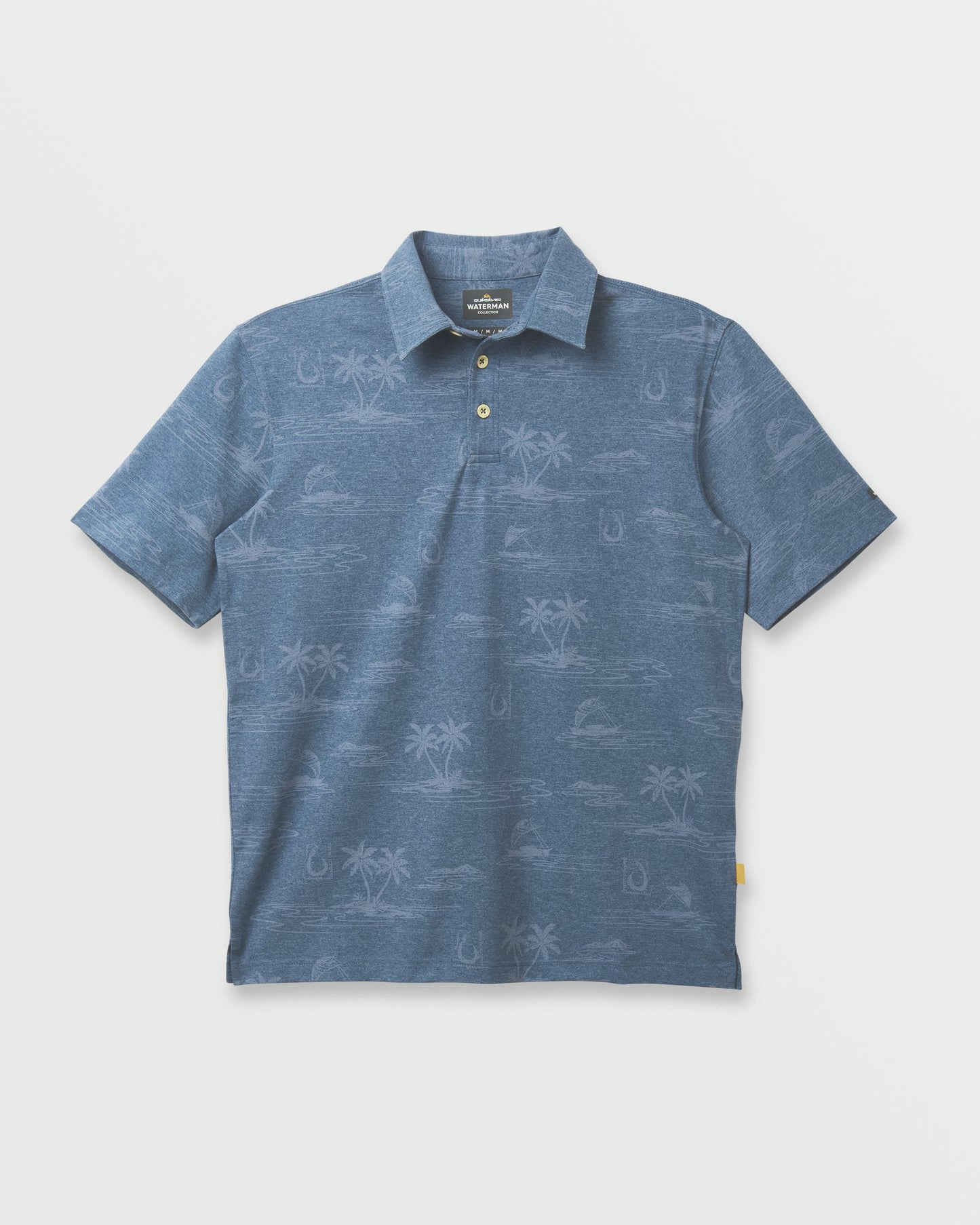 Waterman Island Daze Polo T-Shirt - Real Teal Heather Quick Silver Real Teal Heather