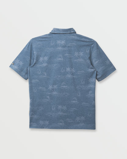 Waterman Island Daze Polo T-Shirt - Real Teal Heather Quick Silver Real Teal Heather