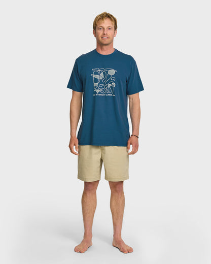 No Straight Lines Stw T-Shirt - Blue Steel Quick Silver Blue Steel