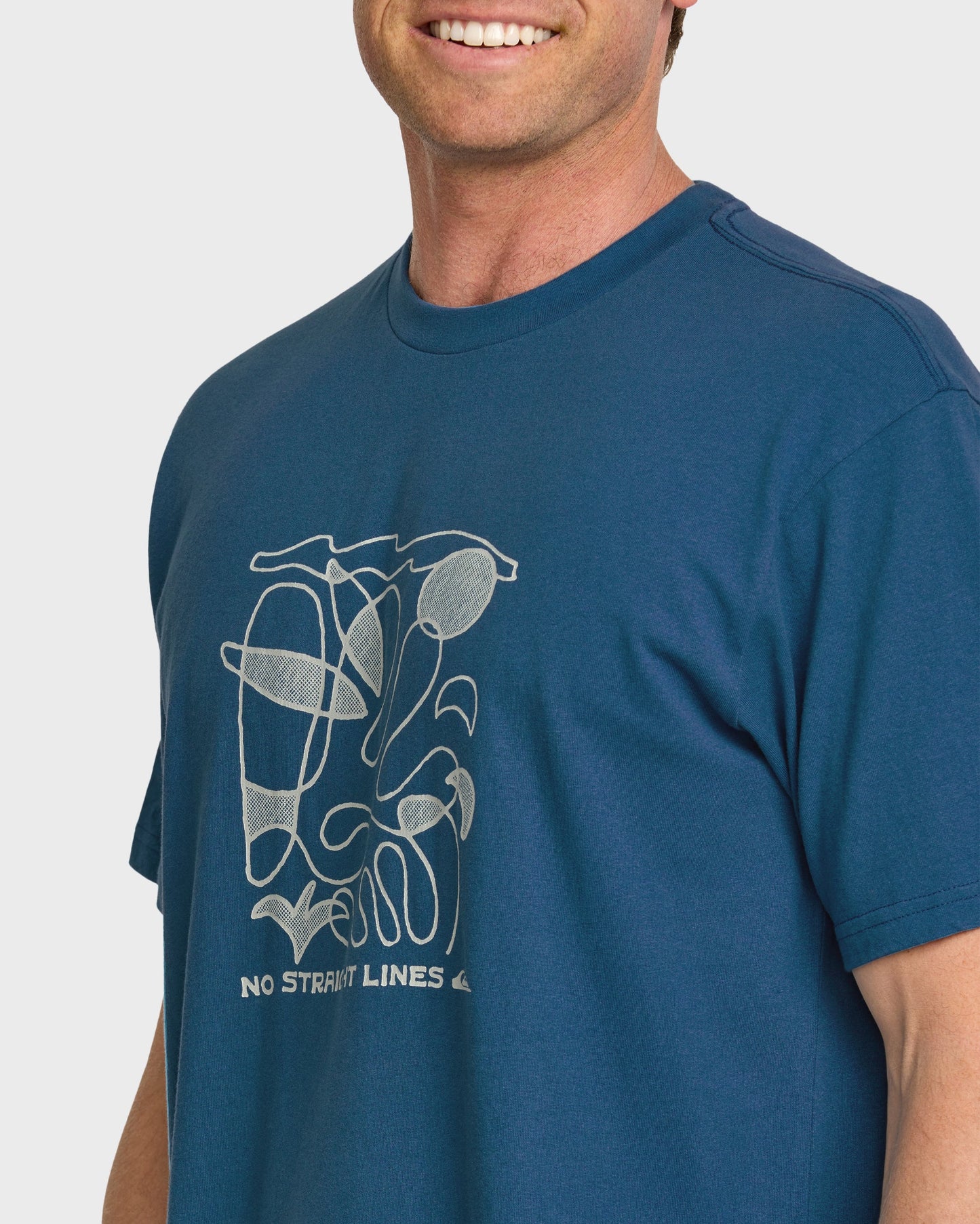 No Straight Lines Stw T-Shirt - Blue Steel Quick Silver Blue Steel