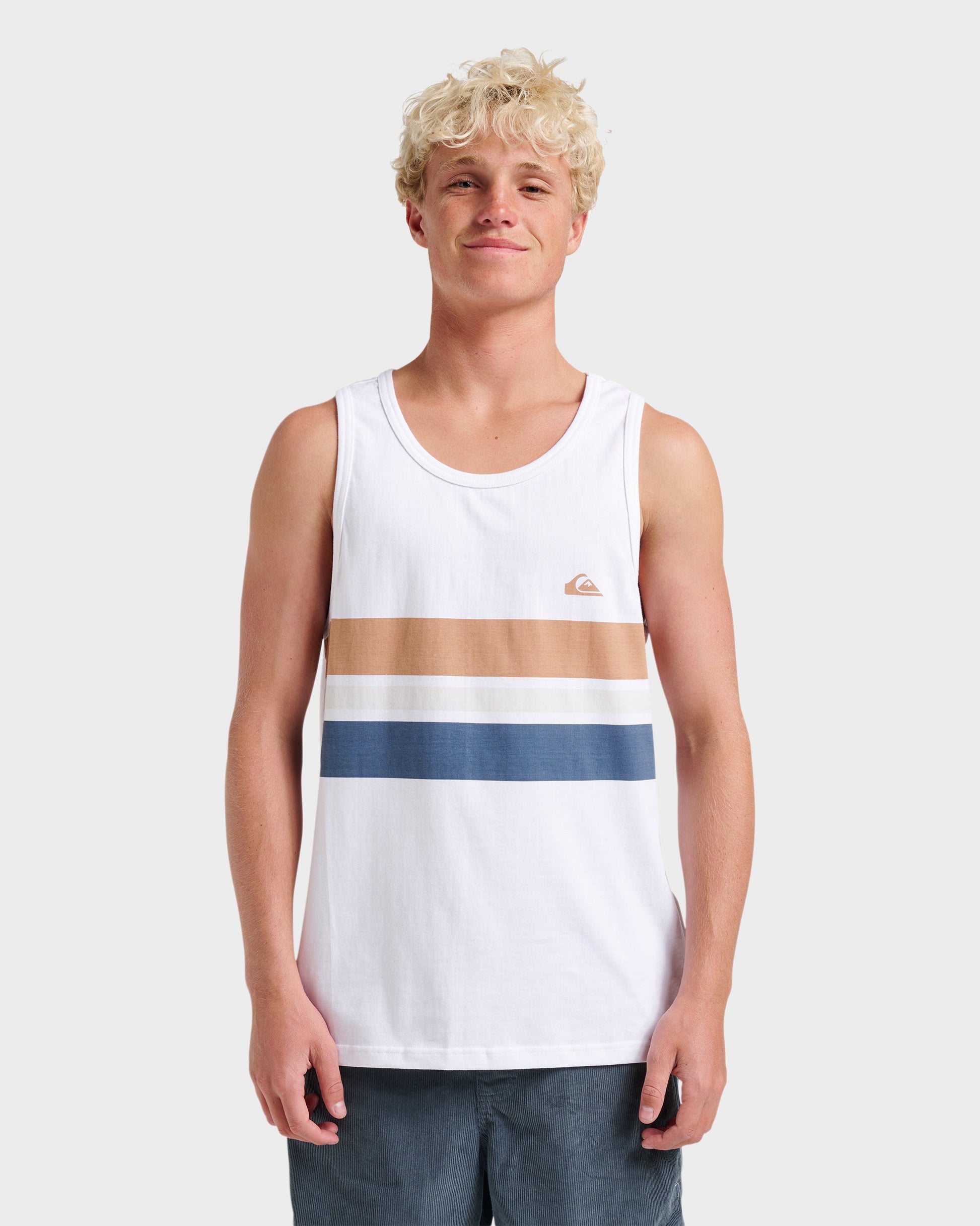 Og Stripe Tank - White Quick Silver White