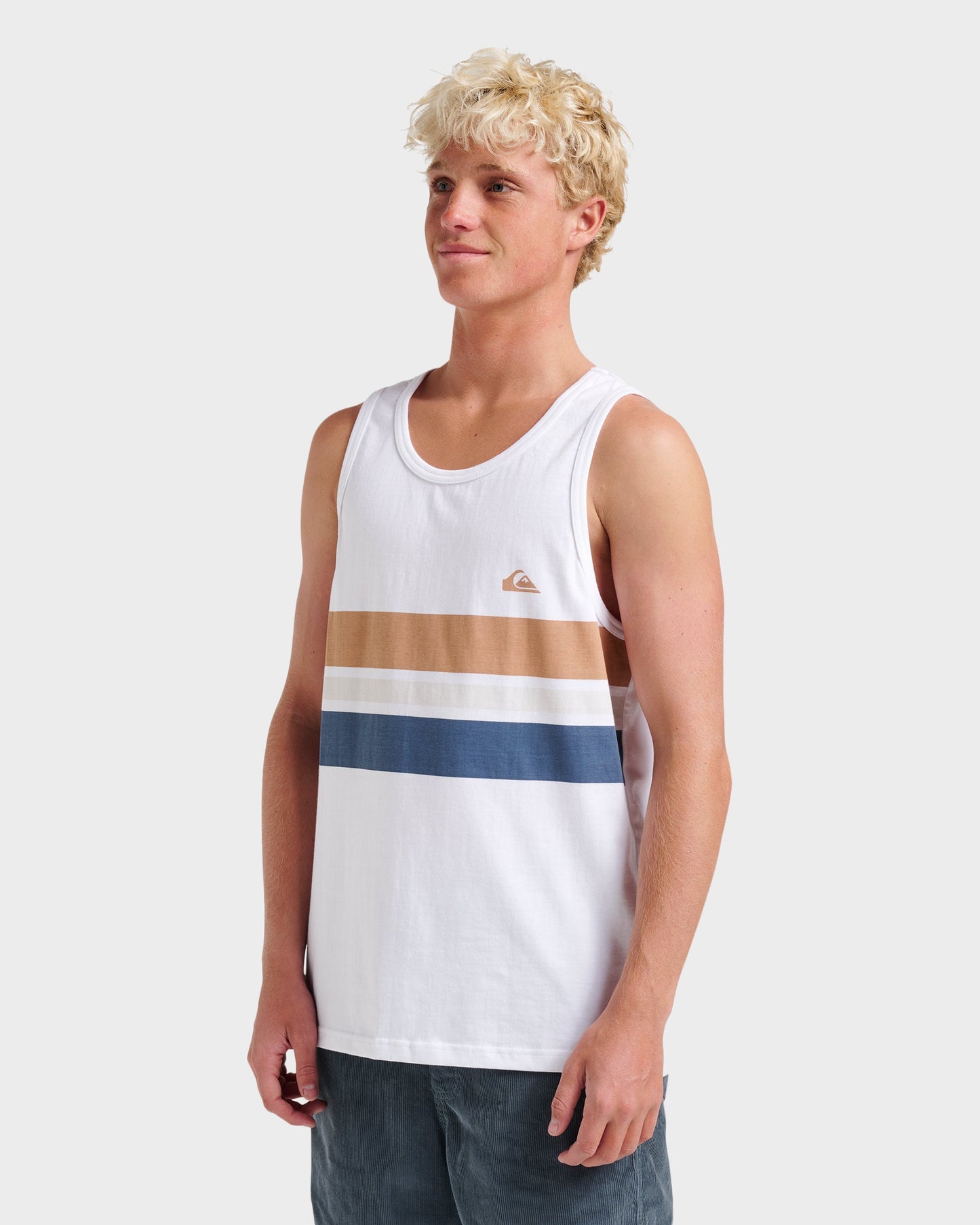 Og Stripe Tank - White Quick Silver White