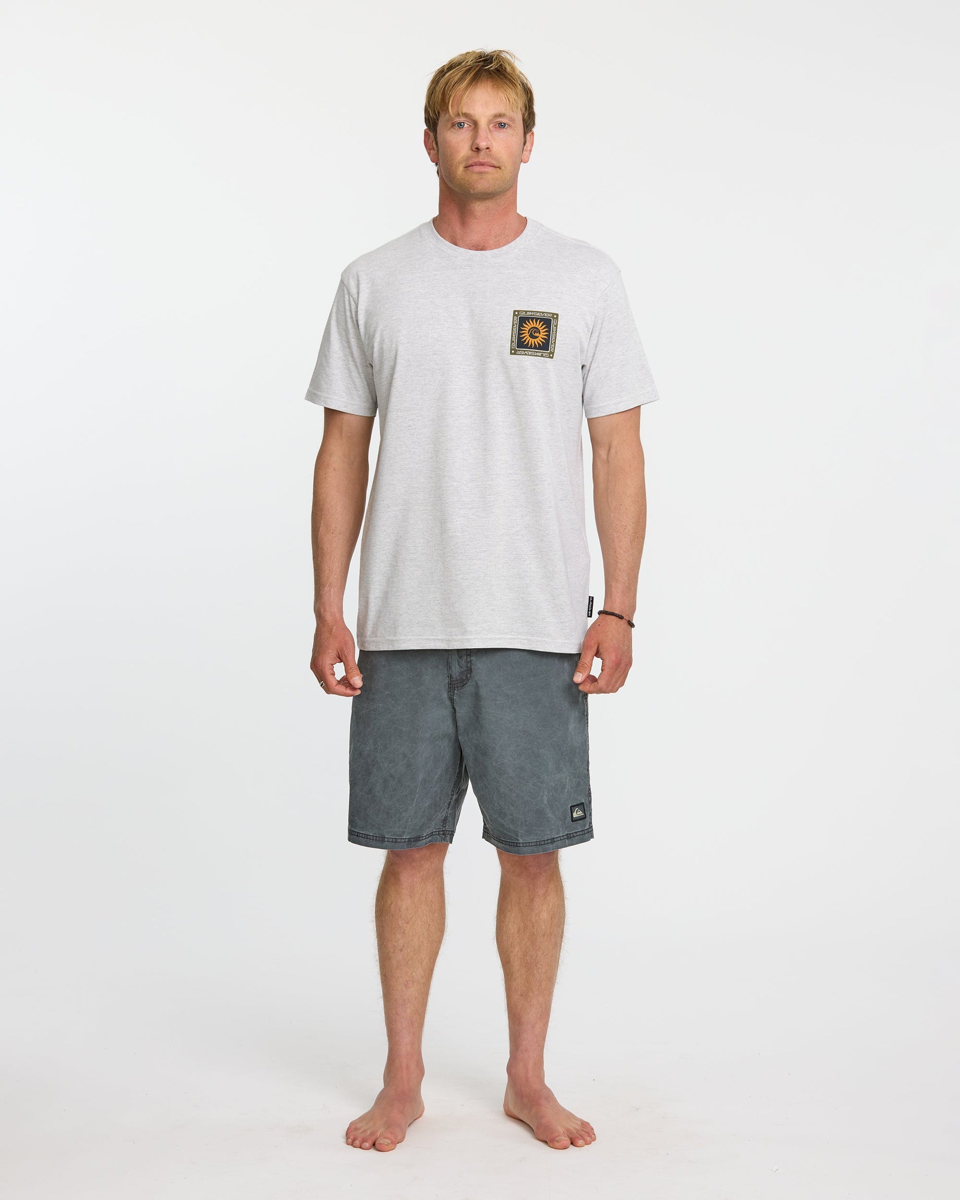 Sun Roots Organic Heather T-Shirt - Charcoal Heather Quick Silver Charcoal Heather