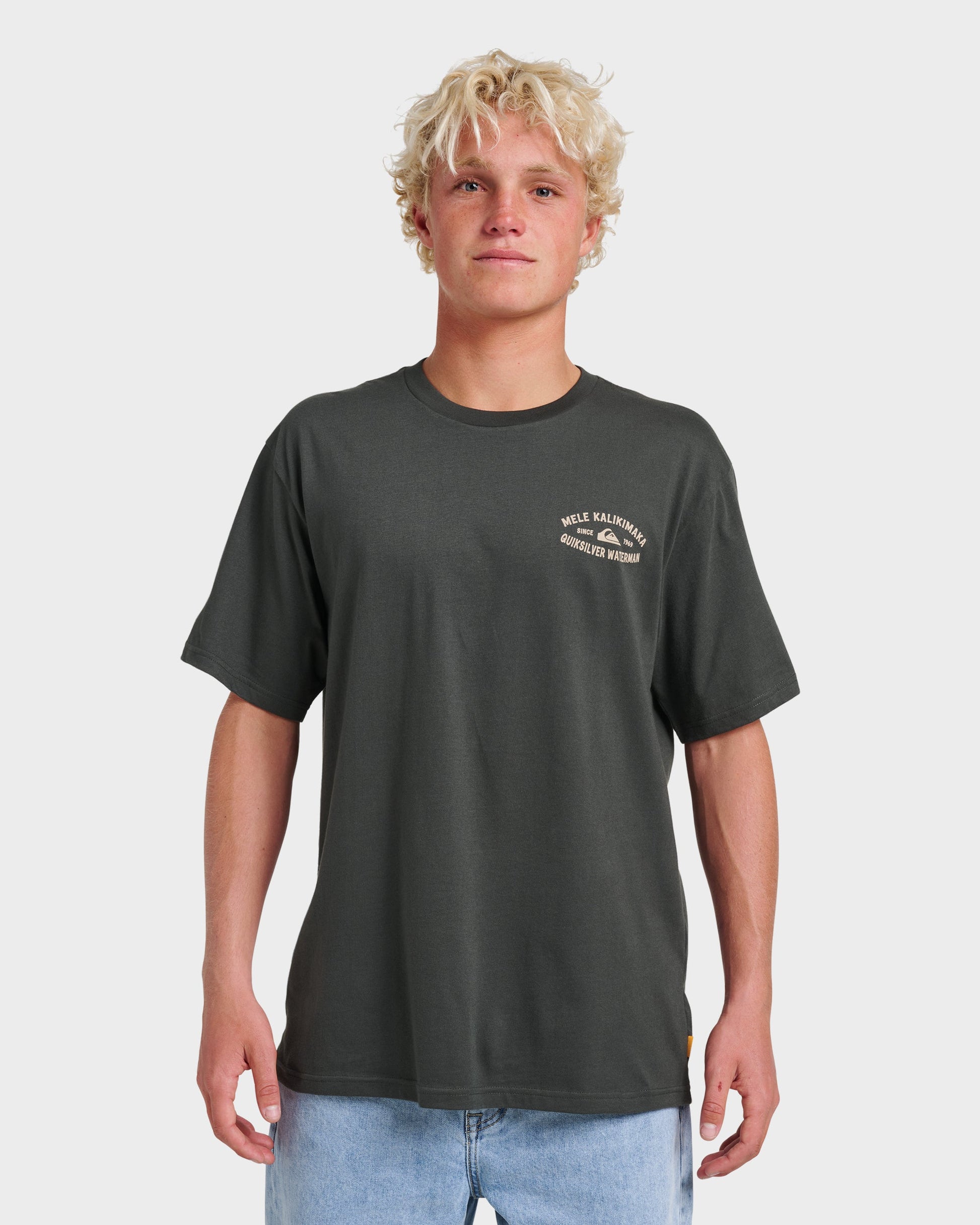 Waterman Tiki Holiday Classic T-shirt - Phantom Quick Silver Phantom