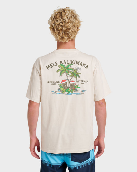 Waterman Tiki Holiday Classic T-shirt - Moonbeam Quick Silver Moonbeam