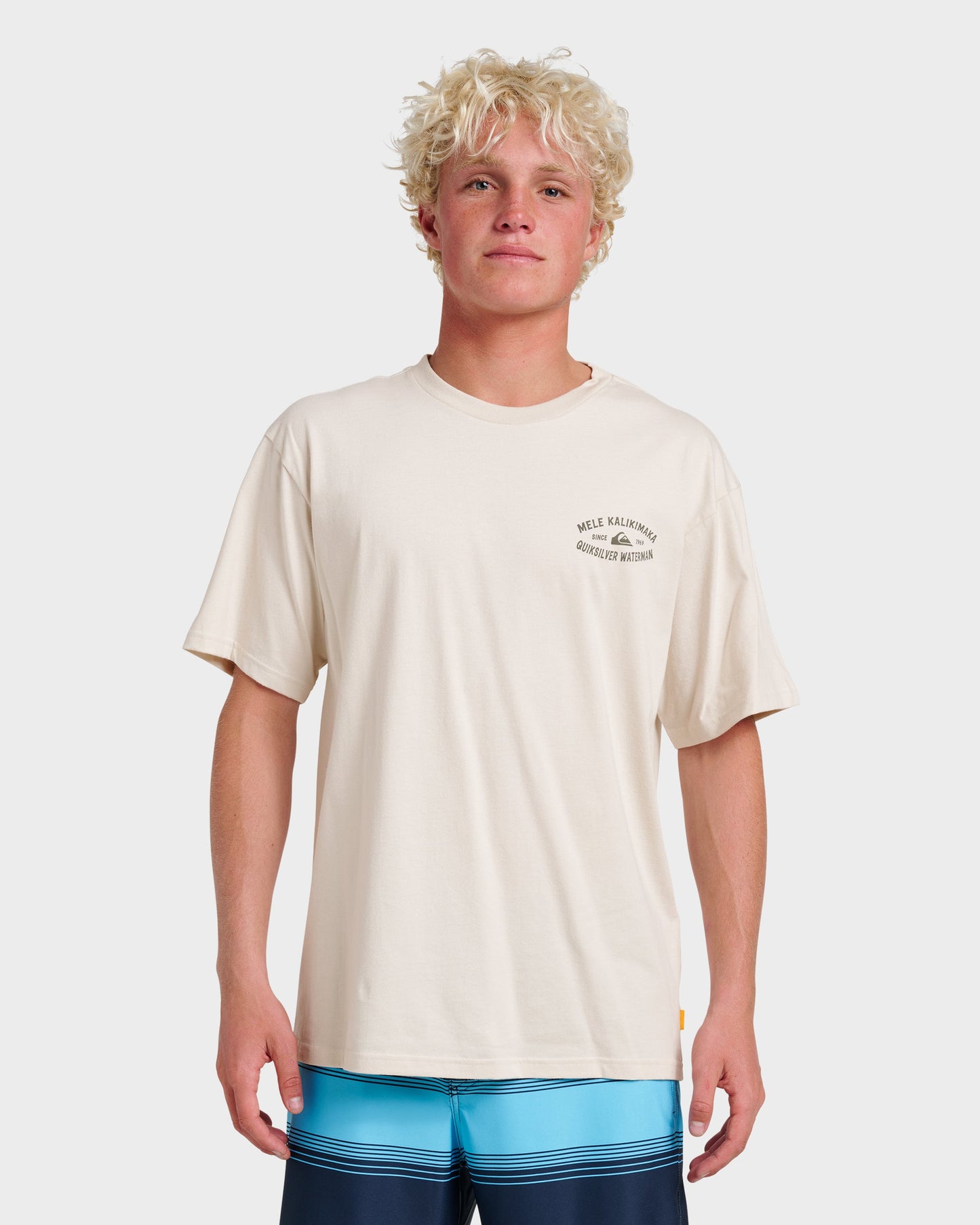 Waterman Tiki Holiday Classic T-shirt - Moonbeam Quick Silver Moonbeam