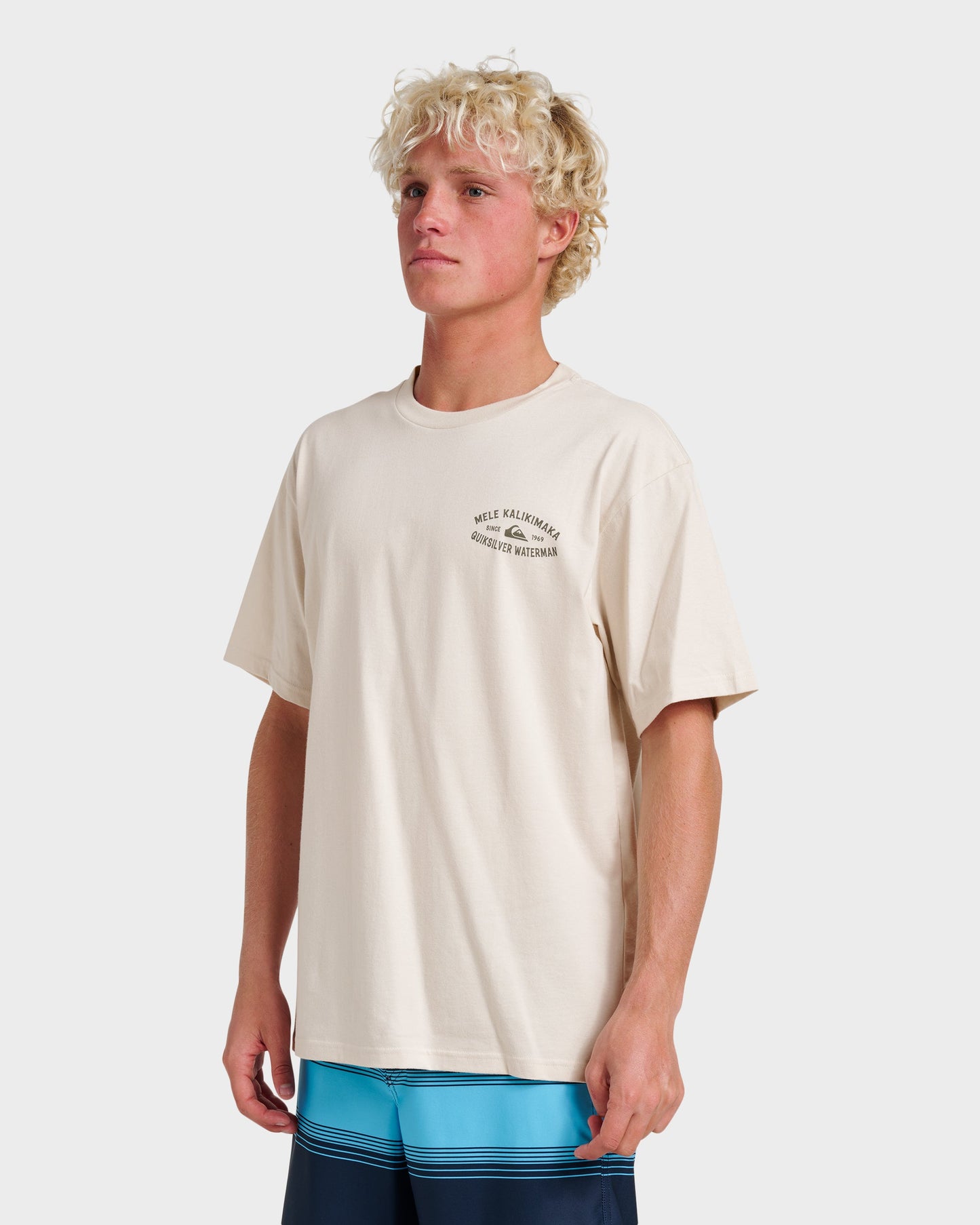 Waterman Tiki Holiday Classic T-shirt - Moonbeam Quick Silver Moonbeam