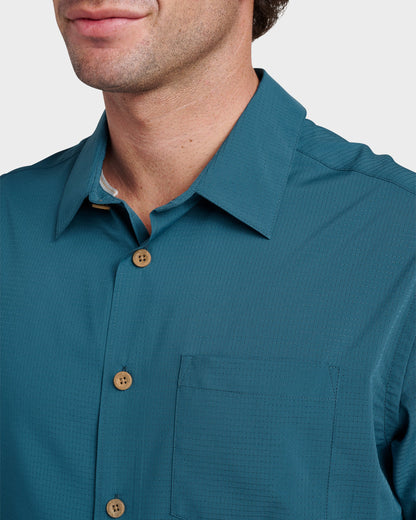 Chaser Short Sleeve Woven Shirt - Real Teal Quick Silver Real Teal