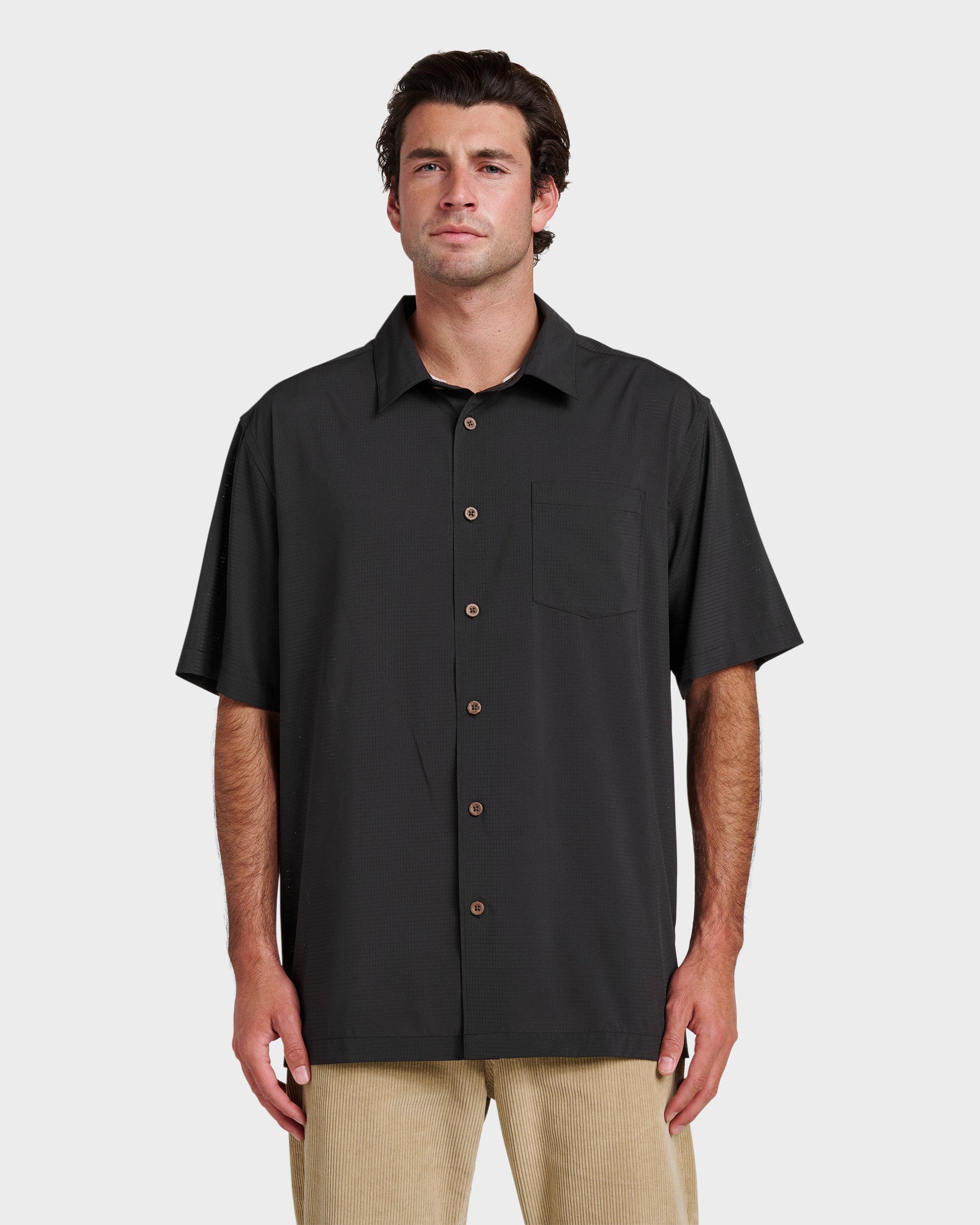 Chaser Short Sleeve Woven Shirt - Phantom Quick Silver Phantom