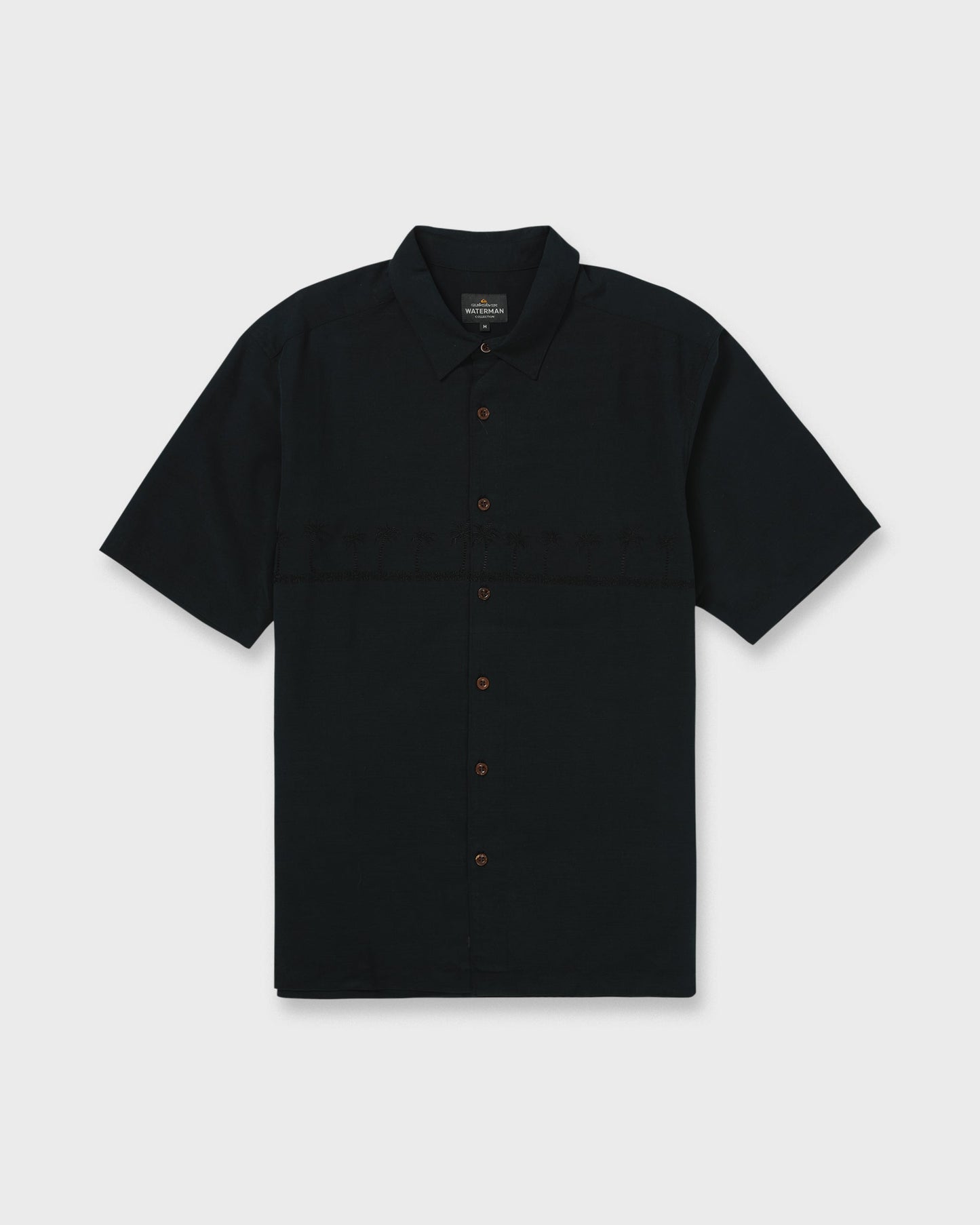 Waterman Tahiti Palms Premium Anti-Wrinkle Shirt - Black Quick Silver Black