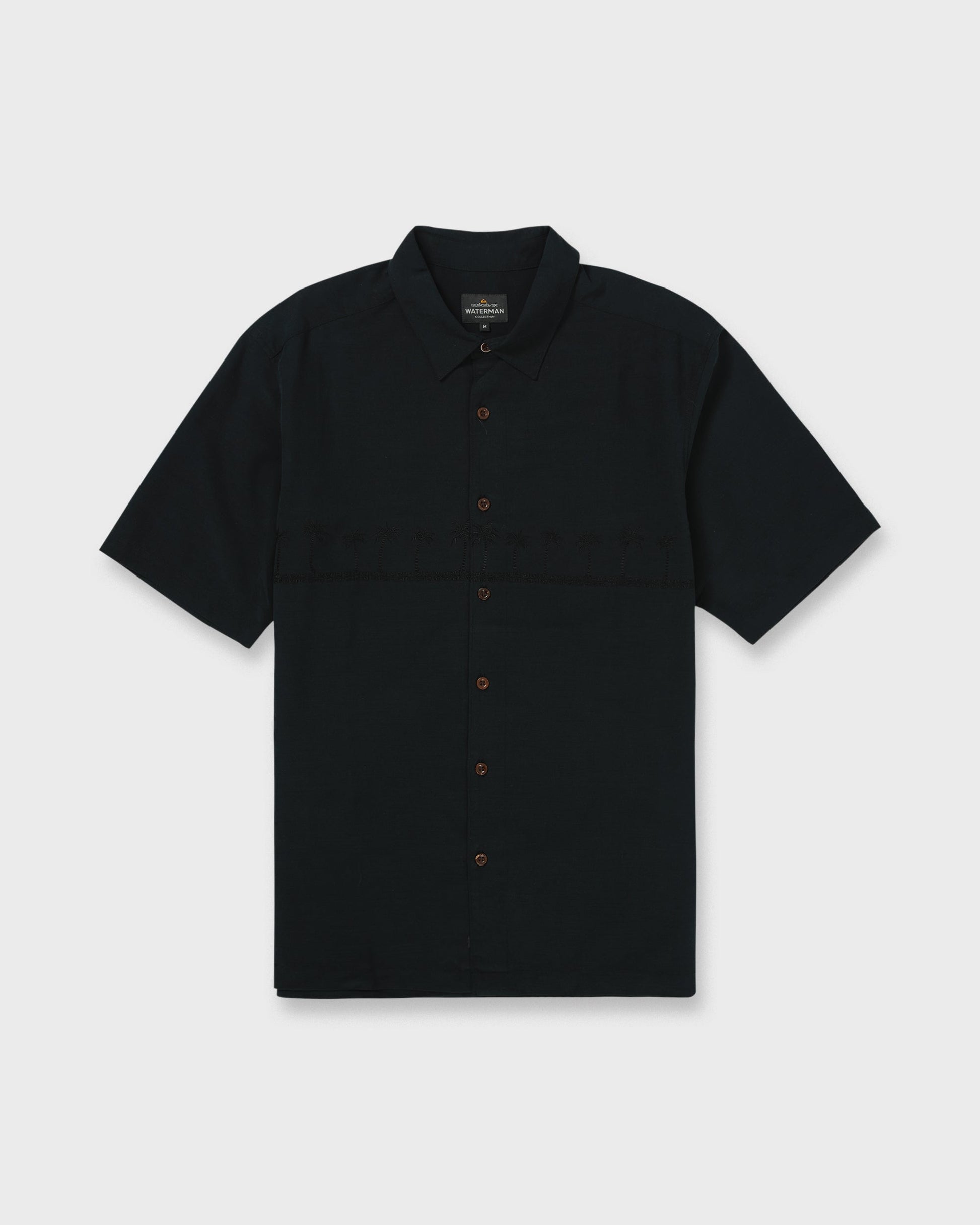 Waterman Tahiti Palms Premium Anti-Wrinkle Shirt - Black Quick Silver Black