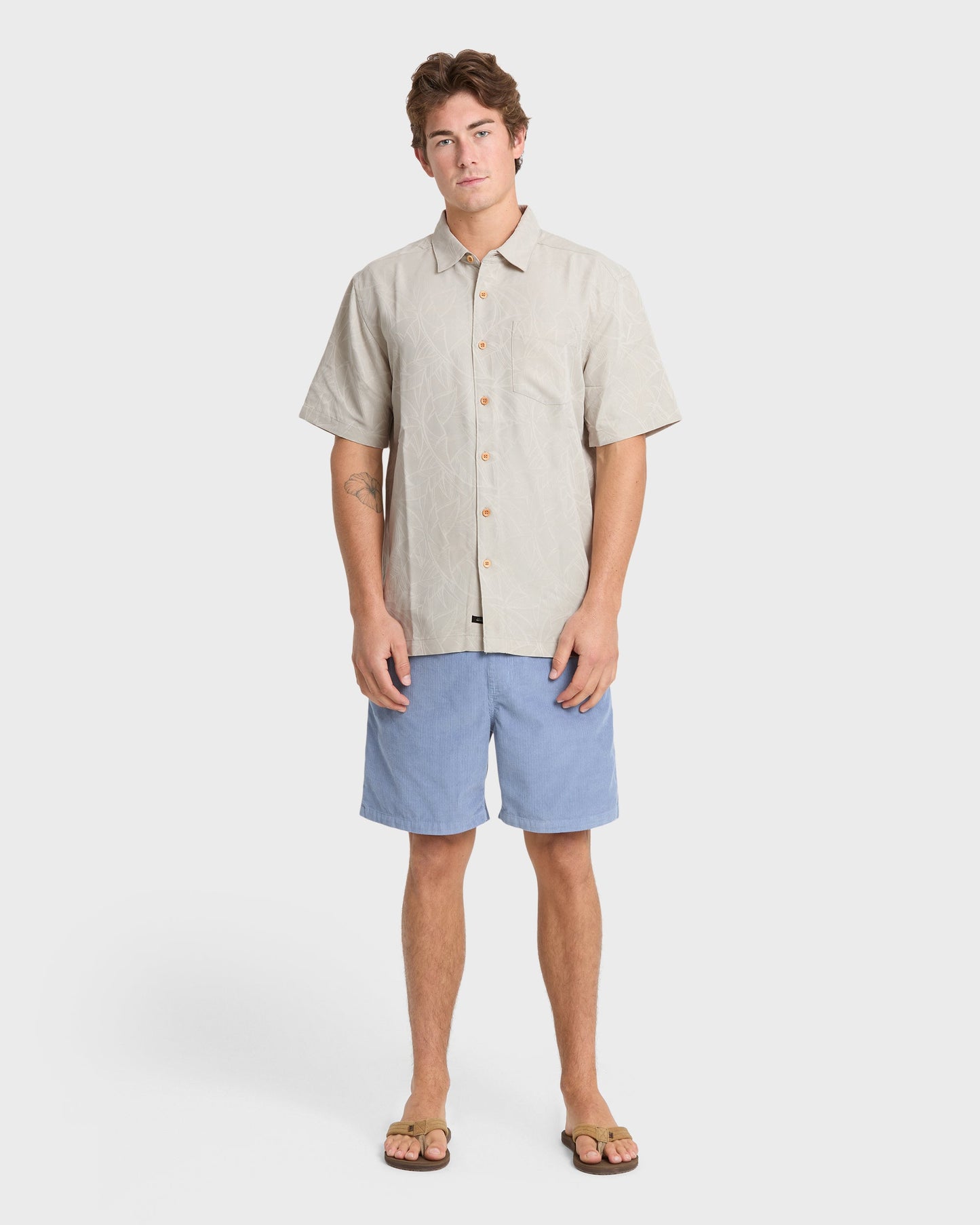 Waterman Island Jungle Shirt - Pelican Quick Silver Pelican