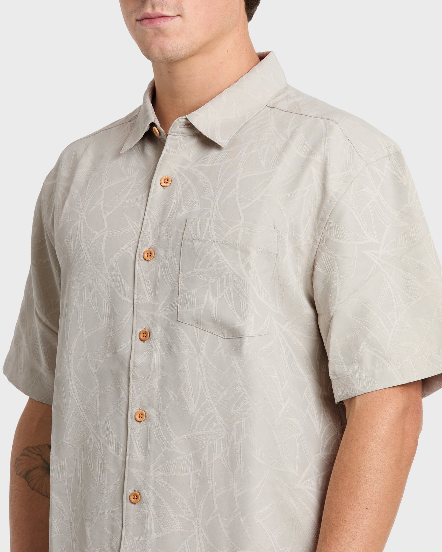 Waterman Island Jungle Shirt - Pelican Quick Silver Pelican