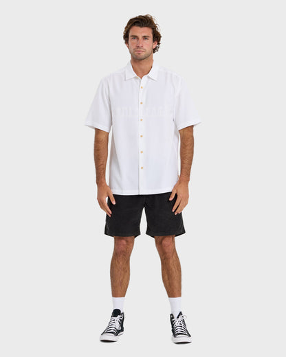 Waterman Tahiti Palms Premium Anti-Wrinkle Shirt - White Quick Silver White